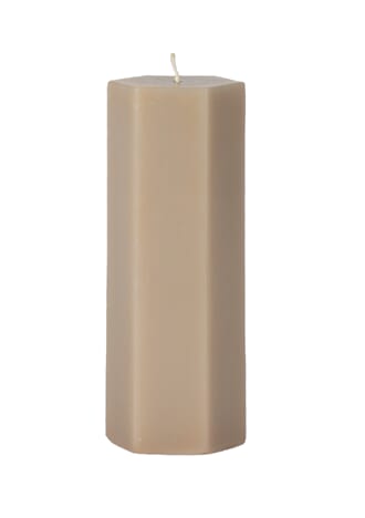 CANDLE HEXAGON TAUPE L
