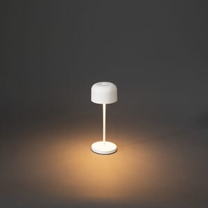 Lille mini bordlampe hvit oppladbar