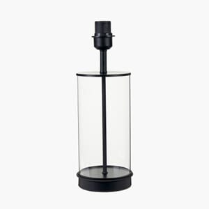 WESTWOOD CLEAR GLASS AND BLACK METAL TABLE LAMP