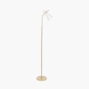 MONROE WHITE GLASS AND GOLD METAL WAISTED FLOOR LAMP