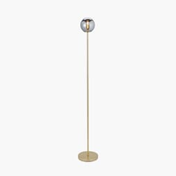 ARABELLA SMOKED GLASS ORD AND GOLD METAL FLOOR LAMP