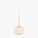 BELLA WHITE GLASS AND GOLD METAL RIBBED PENDANT