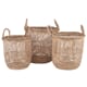 S/3 OPEN WEAVE SEAGRASS ROUND HANDLED BASKETS