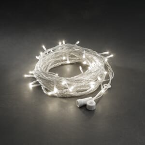 Lysslynge 100 LED varmhvit transparent kabel