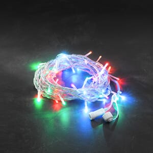 Lysslynge 100 LED farget transparent kabel