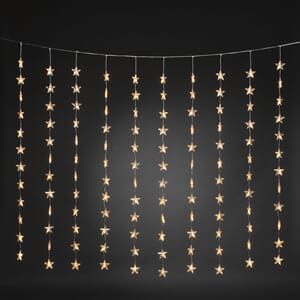 Gardinslynge med stjerner amber 140 cm
