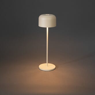 Lille bordlampe 36 cm sand oppladbar
