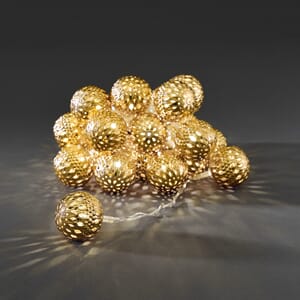 SLynge 24 metallballer gull varmhvite LED