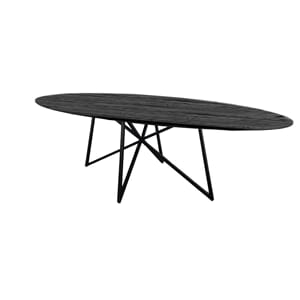 NEWPORT OVAL DINING TABLE BLACK 220 X 100