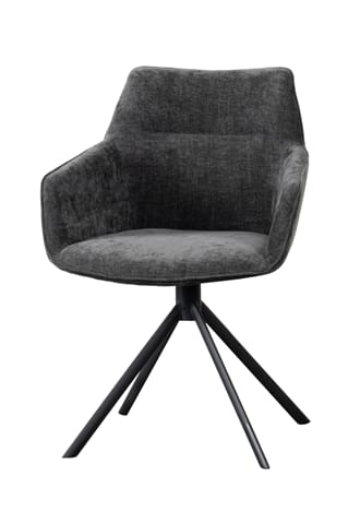 JOHNSON ROTATING DINING CHAIR CROWN ANTHRACITE W59xD60xH84