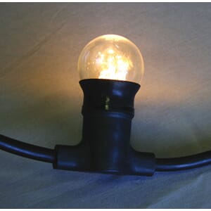 Slinga 2,0m 2st B22 lampeholdere c/c100cm svart kabel,M4