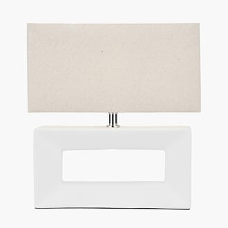 BLOCK TABLE LAMP WHITE INK. SHADE